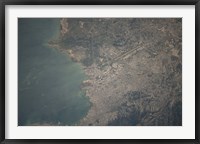 Framed Aerial view of the Port-au-Prince area of Haiti