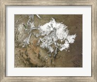 Framed Snow Covers the Rocky Mountains in the Western United States