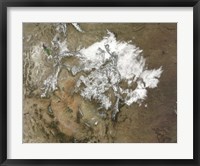 Framed Snow Covers the Rocky Mountains in the Western United States