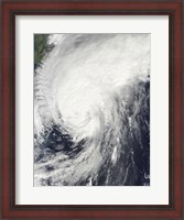Framed Typhoon Melor approaching Japan