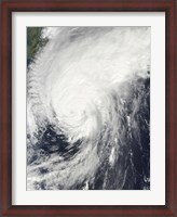Framed Typhoon Melor approaching Japan