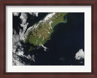 Framed Satellite view of Most of the South Island of New Zealand