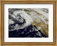 Framed Series of Strong Storms with Fierce Winds and Heavy Rains Hit California