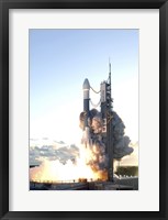 Framed Delta II Rocket Lifts off from its Launch Pad