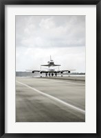 Framed Space shuttle Discovery Sits Atop the Boeing 747 Shuttle Carrier Aircraft