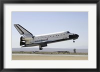 Framed Space Shuttle Atlantis prepares for Landing
