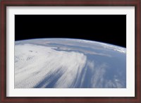 Framed Heavy Cloud Cover over the Pacific Ocean