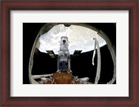 Framed Hubble Space Telescope, Locked Down in the Cargo Bay of Space Shuttle Atlantis