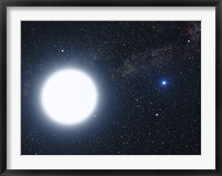 Framed Artist's Concept Showing the Binary star System of Sirius A and Sirius B