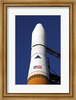 Framed View of the Nose Cone of the Delta IV rocket that will Launch the GOES-O Satellite into Orbit
