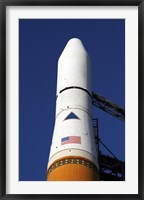 Framed View of the Nose Cone of the Delta IV rocket that will Launch the GOES-O Satellite into Orbit