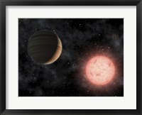Framed Artist's Concept of the Smallest Star Known to Host a Planet