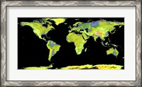 Framed Digital Elevation Model of the Continents on Earth