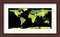 Framed Digital Elevation Model of the Continents on Earth