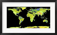 Framed Digital Elevation Model of the Continents on Earth