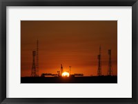 Framed Soyuz Launch Pad at the Baikonur Cosmodrome in Kazakhstan