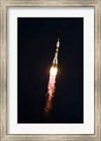 Framed Soyuz TMA-13 spacecraft in Flight after Takeoff