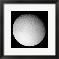Framed South Pole of Saturn's Moon Tethys