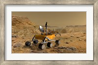 Framed Mars Science Laboratory Travels Near a Canyon on Mars