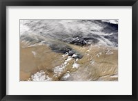 Framed Dust Blows Off the Coast of Libya Heading Over the Mediterranean Sea