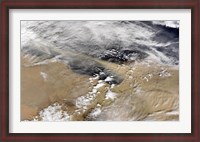 Framed Dust Blows Off the Coast of Libya Heading Over the Mediterranean Sea