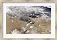 Framed Dust Blows Off the Coast of Libya Heading Over the Mediterranean Sea