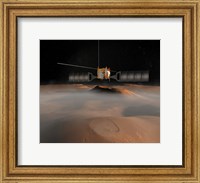 Framed Artist's Concept of Mars Express Spacecraft in Orbit Around Mars