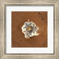 Framed Spirit's Lander at Gusev Crater from an Overhead View