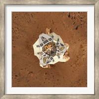 Framed Spirit's Lander at Gusev Crater from an Overhead View