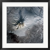 Framed Shiveluch Volcano in Russia