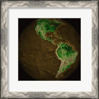 Framed Topographic Map of Earth