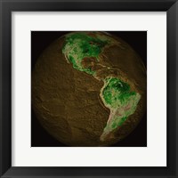 Framed Topographic Map of Earth