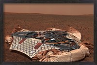 Framed Rover's Landing Site, the Columbia Memorial Station, at Gusev Crater, Mars