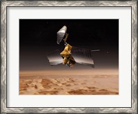 Framed Mars Reconnaissance Orbiter Passes above Planet Mars