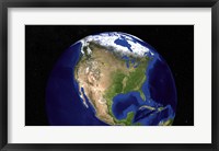 Framed Blue Marble Next Generation Earth Showing North America