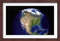 Framed Blue Marble Next Generation Earth Showing North America