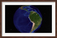 Framed Blue Marble Next Generation Earth Showing South America