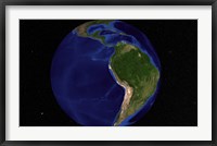 Framed Blue Marble Next Generation Earth Showing South America