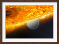Framed Artist's Impression of a Jupiter-Size Extrasolar Planet Being Eclipsed by its Parent Star
