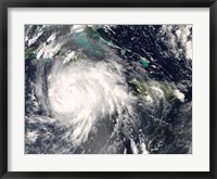 Framed Hurricane Gustav over Jamaica