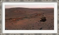 Framed Mars Exploration Rover Spirit on the flank of Husband Hill