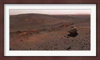 Framed Mars Exploration Rover Spirit on the flank of Husband Hill