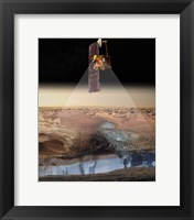 Framed Artist's View of Odyssey Detecting Ice