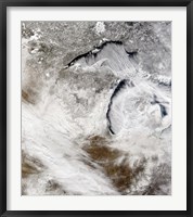 Framed Cloud Streets over Lake Superior and Lake Michigan