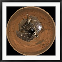 Framed Mars Exploration Rover on the Surface of Mars