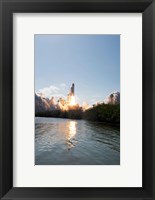 Framed Space Shuttle Discovery launch