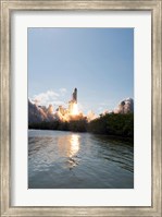 Framed Space Shuttle Discovery launch