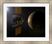 Framed Artist's Interpretation of the MESSENGER Spacecraft at Mercury