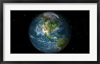 Framed Full Earth View Showing North America