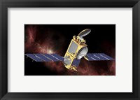 Framed Artist's Concept of the Ocean Surface Topography Mission/Jason-2 Spacecraft in Space